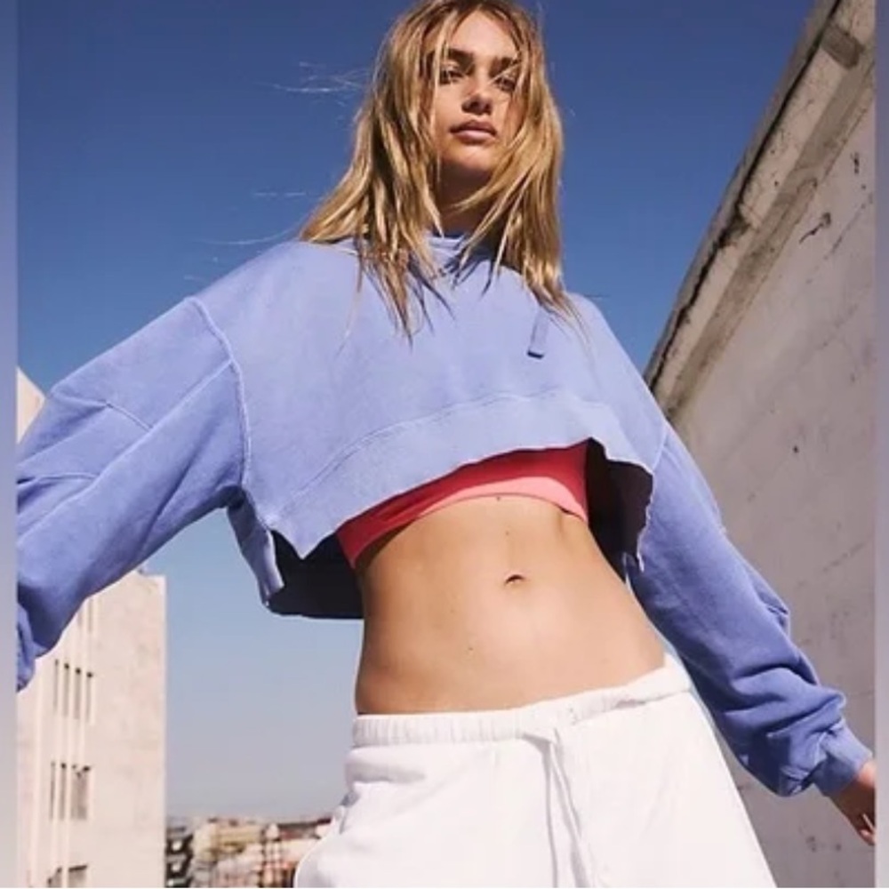 Free People FP Movement Catch Up Cropped Hoodie